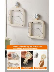 1pc Upgraded Suction Cup Aluminum Alloy Pot Lid Rack, Cutting Board Holder, Detachable Drip Tray, Wall-Mounted Kitchen Storage Rack, Multi-Function Chopping Board Stand - View 6