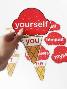 hoojojo 29 thẻ ghép đại từ hình kem cho trẻ em, trò chơi học ngữ pháp tiếng Anh ép nhựa, dụng cụ hỗ trợ giảng dạy, hoạt động tương tác trong lớp học, đồ dùng văn phòng phẩm giáo dục, công cụ học tập cho giáo viên mùa tựu trường. - Nhiều màu - Xem 11