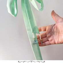 1 chiếc - Dây ruy băng đính ngọc trai thủ công - Mặt dây chuyền dài ngang eo, thắt lưng trang trí. - nhiều màu - Xem 5
