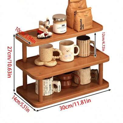 桌面收纳架，杯架整理架，多层杯架，适用于家庭餐桌、工作站茶具展示架、桌面收纳