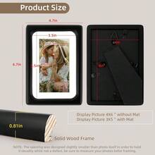 Golden State Art 4x6 Picture Frames - Black Solid Wood With Glass, Rounded Corner 4 X 6 Picture Frame Matted To 3x5 Photos - Wall Or Tabletop Decor Display - Black4x6 - 查看 6