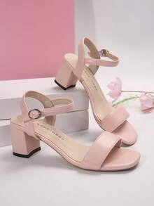 High Heel Sandalen für Frauen, bequeme Hochzeitsschuhe, Sommerschuhe für Frauen, Damen Sandalen, Schuhe mit Blockabsatz - Pink - Übersicht 4