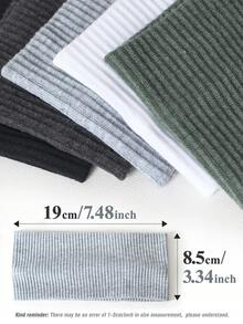7pcs Women's Solid Color & Striped Casual Headbands, Fashion Hair Accessories Summer Beach Hair Bands,Holiday,Travel,Festival,Birthday - Multicolor - View 2