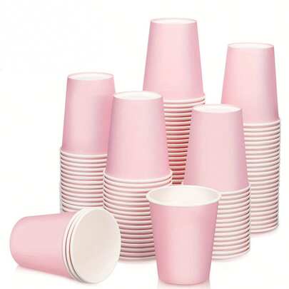 100 piezas/50 piezas/40 piezas/30 piezas/20 piezas/10 piezas Tazas de hornear talla grande gruesas resistentes a la grasa y al calor de color rosa macarrón, adecuadas para pasteles, postres, fiestas, bodas, graduaciones y otras reuniones