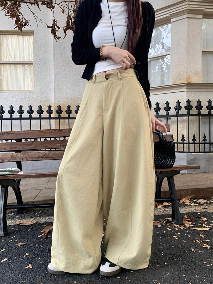 Quần ống đứng dáng rộng thoải mái kiểu Mỹ cổ điển - Thẻ vàng - Xem 1