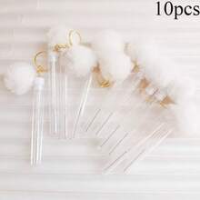 10件套一次性粉扑洁面刷、睫毛膏刷、人造毛球钥匙扣、睫毛膏化妆刷工具套装 - 彩色 - 查看 10