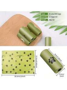 1 Roll/5 Rolls/10 Rolls/20 Rolls (15pcs/75pcs/150pcs/300pcs) Scented Thick Leak-Proof Pet Waste Bags, For Pet Waste Management - Green - View 4