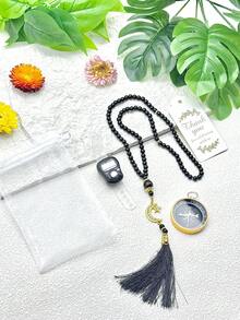 Muslim Festival Gift Set - Crescent Moon & Star Beaded Ring, Handmade Glass Rosary Beads - Moon and Star Combination - View 14