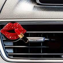 Rhinestone Car Vent Clip, Lipstick Shaped Car Air Vent Clip, Personalized Car Interior Decor Accessory, Car Decor Gift For Women & Girls - A - View 8