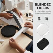 1卷黑白相间的松紧带，宽度0.8/1.2/1.5/2英寸，厚度0.05英寸，适用于缝制腰带、裤子、服装、DIY工艺品，高弹性且经久耐用。 - 五彩繽紛 - 查看 6