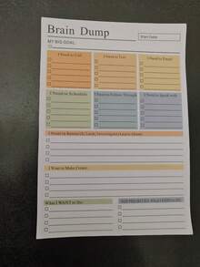 1pc Brain Dump Tear-Off To-Do List Notebook | A5 Daily Planner Diary, High-Performance Planner, Minimalist Notebook Planning Tool, With Date Planning Pages, Smooth Paper - Multicolor - View 9