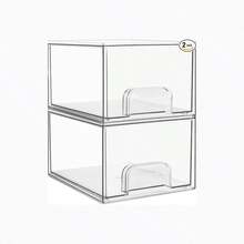 2/4 Packungen kleine stapelbare Aufbewahrungsschubladen, Acryl Badezimmer Make-up Organizer, Kunststoff Aufbewahrungskisten für Waschtisch, Unterschrank, Küchenschränke, Speisekammer, Haushaltsorganisation, Haus Dekoration, Schlafzimmer Dekoration, Badezimmer Dekoration, Küche Dekoration - A - Übersicht 14