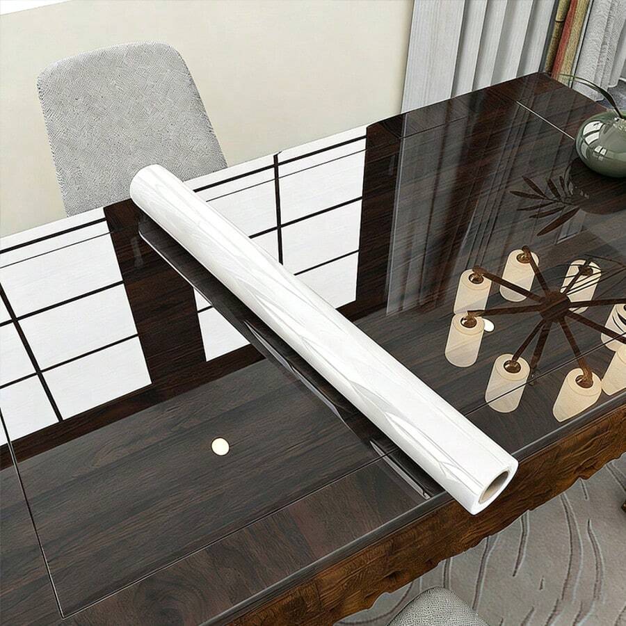 Furniture Sticker [Kitchen Countertop Protective Film] Transparent Protective Film For Dining Table, Marble, Quartz Stone, Stove, Coffee Table, Waterproof, Heat-Resistant, High Temperature Resistant Sticker - Transparent - View 1