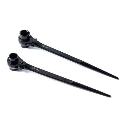 Heavy Duty Carbon Steel Ratchet Wrench, 19*22mm Dual-Direction Multi-Function Socket Wrench, Quick Release, Reinforced Repair Torque, Fast & Effortless, Scaffolding Tool