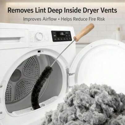 1pc Washing Machine & Dryer Vent Cleaning Brush With Long Flexible Rod & Spiral Bristles - Collects Lint, Removes Detergent Residue, Prevents Clogging, Maintains Appliance Efficiency, Ergonomic Handle Design, Sturdy Handle Structure
