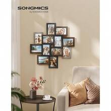 4x6 Collage Picture Frames For Wall Decor, 10 Pack Family Photo Collage Frame Set For Gallery, Glass Front, Assembly Required, Rustic Brown URPF020X02 - RusticBrown10Pack - View 5