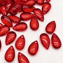60pcs 9x14mm Red Teardrop Beads - Red - View 4
