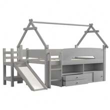 Kids Bed Frames, Headboards & Footboards - Grey + Solid Wood - View 7