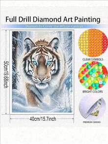 New Arrival Diamond Embroidery Tiger Animal DIY Painting Winter Acrylic Craft Supplies Diamond Mosaic Decor For Home Unique Gift Handmade Gift - round diamond - View 4