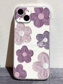 花朵图案 1 件装 简约透明紫色花卉彩绘加厚防震手机壳，兼容 17pro/17Air/17/17promax/16/11/16pro/16plus/16promax/16e/15Promax/13/14/12/XS/XR/7G/8P、Galaxy S25/S25PLUS/S25 Ultra/A16/A36/A26/A56/A50/A12/A32/A52/A72/A51/A21S/A13/A14/S24/S24PLUS/S24Ultra、S22/A52/A53/A54/A55、11/12Pro/12/12X/13Pro/14Pro/15Pro 等机型。 10/9/Note9/12c/Note11pro/Note8Pro - 無色 - 查看 2
