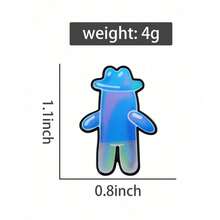 QIHOO Cartoon Bubble Buddy Enamel Pin Classic Anime Character Peripheral Novelty Funny Brooch Lapel Badge Jewelry Gift For Friends - 彩色 - 查看 2