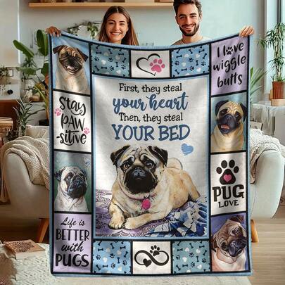 Haba Dog Love: Haba Dog Themed Digital Print Blanket - Ideal For Travel, Sleeping, Reading, Relaxation And Camping