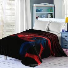 This Is A Marvel Spider-Man Themed Flannel Blanket, With High-Saturation Fuchsia And Black As The Main Colors, Full Of Futuristic And Visual Impact, Creating A Tense And Mysterious Atmosphere, With The Features Of Warmth And Softness, Suitable For Use As A Sofa Throw, Nap Blanket, Bedding Decoration, Etc. - Black - View 4