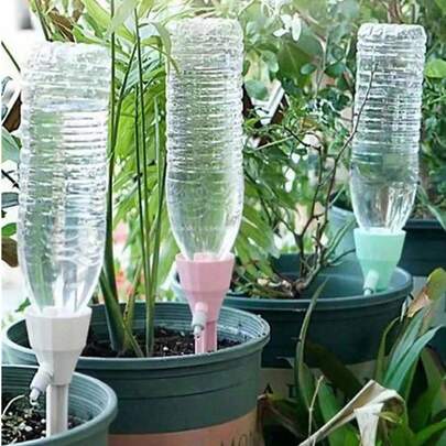 10个耐用型植物自动浇水器 - 适用于盆栽植物的自动浇水装置，适用于室内外植物滴灌系统，适配大多数瓶子