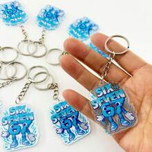 10pcs Letter Shaped Acrylic Keychains, 67 Pattern For Men, 2D Flat Design, Practical & Fashionable Keychain Pendant, Suitable For Holiday Gifts And Decoration, Can Be Used For Backpacks, Wallets, Car Keys, 2D Flat Style - Multicolor - View 8