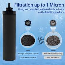 Water Filter Replacement For BB9-2® Black Activated Carbon Filters, Compatible With Berkey® Travel, Large, Royal, Crown Series, Pack Of 2 - 查看 5