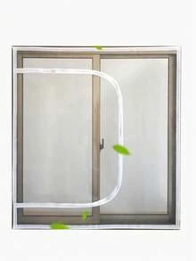 This U-Shaped No-Drill Anti-Mosquito Screen Is Washable, With High Transparency And Dense Mesh. It Can Be Used In The Bedroom And Living Room To Prevent Mosquitoes Without Feeling Stuffy. The U-Shaped Anti-Mosquito Screen Is No-Drill And Washable, A Home Essential For The Bedroom, Balcony, And Various Window Frames. - White - View 4