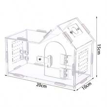 1个亚克力爬行动物宠物盒，蜘蛛蜥蜴蛇类饲养箱，小型透明饲养箱，方便观察爬行动物，也可作为礼物赠送 - 透明色 - 查看 12