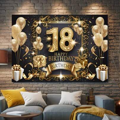 Livfull 18-årsfestbanderoll - Festdekorationer för familjer, trädgårdar, studior och utomhusaktiviteter - Flerfärgade, födelsedagsfestdekorationer.