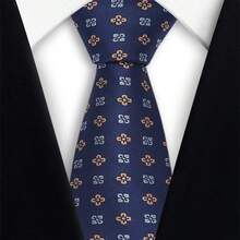 1 chiếc cà vạt nam bằng polyester in họa tiết retro, họa tiết hình học trừu tượng thủ công, phong cách đường phố hip-hop thường ngày, cà vạt dệt hoa nhỏ. - Nhiều màu - Xem 26