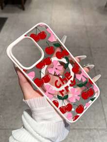 Cherry Bow Pattern Magnetic Adsorption Anti-Drop Phone Case, Supports Wireless Charging, Suitable For Samsung S24/S25/S23 S Series And A55/A15/A15 A Series, 17, 16 Pro Max, 14/13, 12, 11 Pro Max, 15 Pro Max, 17 Pro Max, Can Be Used As Birthday Gift, Girlfriend, Boyfriend Or Self-Use - Pink - View 1
