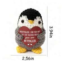 1PC 灰色手企鹅 可爱的手工钩织企鹅：柔软精致的企鹅，完美地表达了你女儿的关爱。 - 彩色 - 查看 2