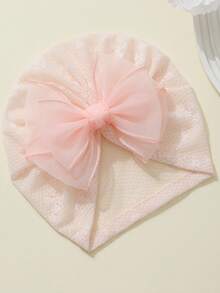 4件套婴儿蕾丝蝴蝶结透气甜美公主风头饰，适合洗礼、生日派对和春夏穿着 - 彩色 - 查看 5