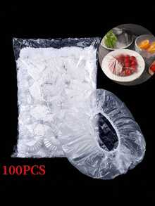 500PCS/100PCS Disposable Food Cling Film Cover Shower Head Cover Multi-Purpose Disposable Shrink Bag Disposable Shoe Cover Thickened Kitchen Cling Film Household Refrigerator Refrigerated Food Preservation Cover Elastic Telescopic Cover - White - View 11