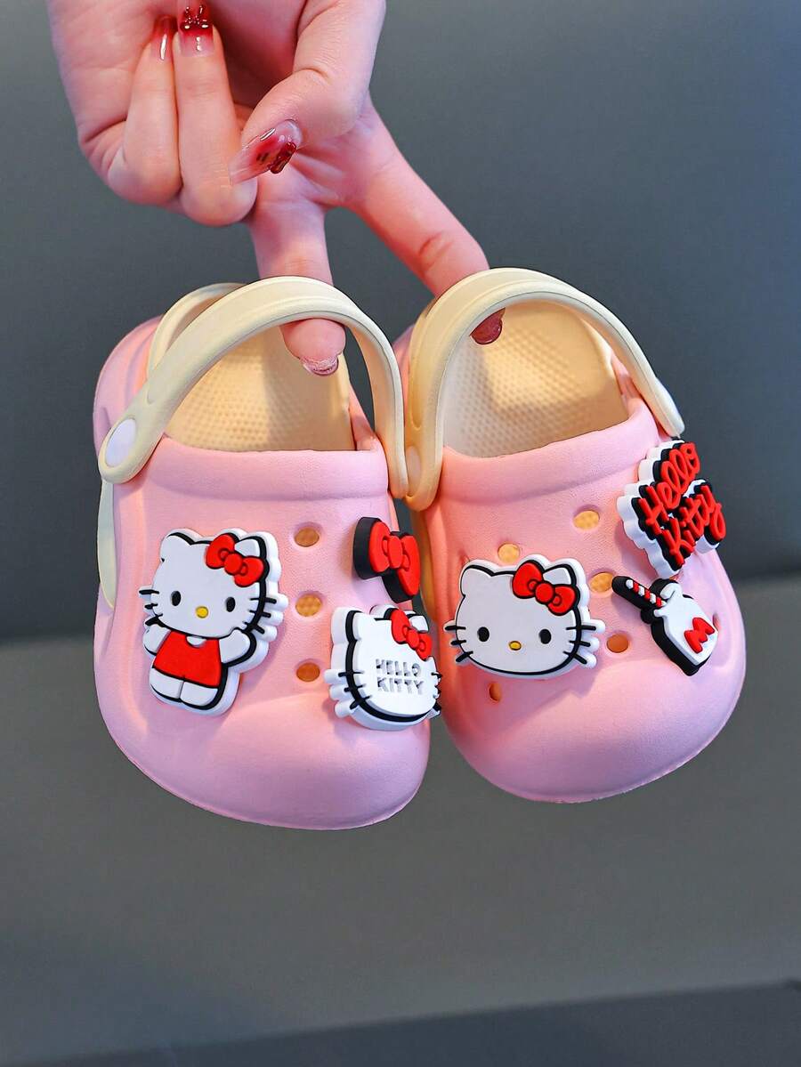 Hello Kitty 儿童拖鞋,夏季女童卡通凉鞋,花园鞋 - 粉色 - 查看 1