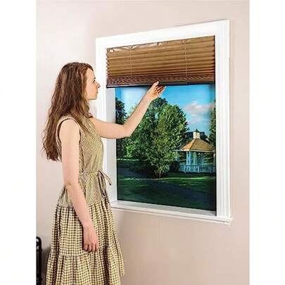 Easy Up And Down Cordl Pleated Window Shades Light Filtering Fabric Window Blinds 30''W X 64''H Fits Window Width16''-30'' Easy Trimming And Installing (Brown 30''W X 64''H 2-Pack)