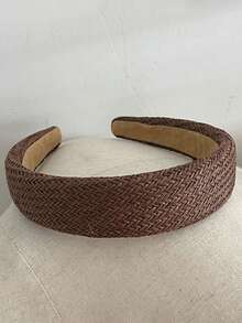 Handmade Rattan Woven Headband, Boho Style Wide Brim Straw Headband For Women, Knotted Top Hairband Diadema Hair Hoop - Multicolor - View 17