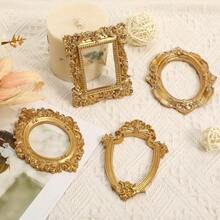 Vintage Gold Photo Frames Set 4 Pcs - Retro Resin Small Picture Frames For Photography Accessories And Home Decors Antique Style Tabletop And Wall Decoration - 金的 - 查看 10