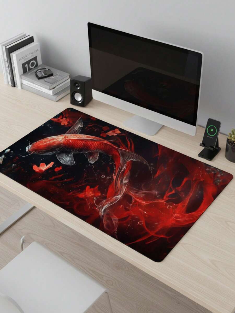Large Size Mouse Pad, Waterproof Non-Slip Smooth Fabric Surface, Gilded Koi & Starry Sky Luxury Art Pattern, Suitable As Keyboard Pad, Desk Mat Or Book Stand For Gamers, Office And Dorm, Compatible With Mouse And Trackball, Great Gift For Gamers, Electronics > Computer & Office > Mouse Pads & Wrist Rests > Mouse Pads - View 1