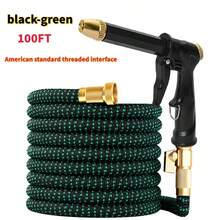 1 套 3/4 英寸柔性可扩展花园软管，带喷枪、高压洗车工具、可调节控制阀开关、植物浇水系统喷头、园艺和草坪灌溉清洁套件 - 彩色 - 查看 2