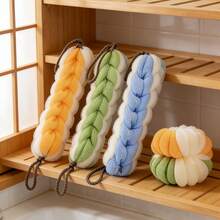 Unisex Exfoliating Bath Towel, Loofah Sponge, Bathing Ball, Shower Scrubber, Thick Mesh Shower Pouf, Durable Back Scrubber - Bath Strip - View 2