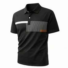 3 pièces/set Chemises polo décontractées pour hommes, manches courtes, tee-shirts respirants pour le sport, légers pour les voyages et les déplacements - Noir - Voir 2