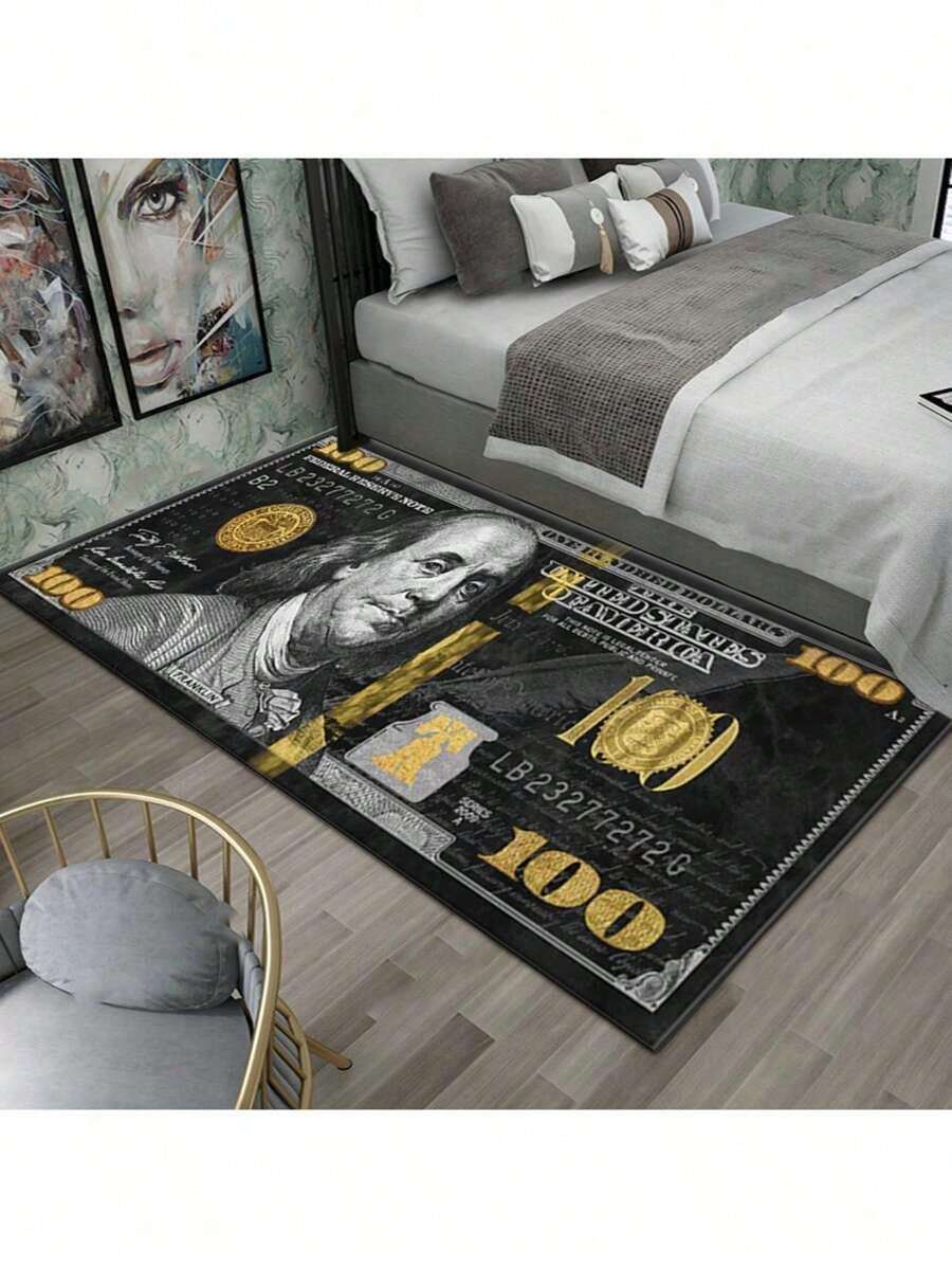 1pc 50 100 Dollar, 50 100 200 500 Pound Coin Creative Sofa Blanket, Coffee Table Mat, Suitable For Kitchen, Bedroom, Living Room, Multiple Sizes, Blue, Pink, Black, Gray, Yellow, High-End Printed Washable Carpet, Bedroom Decor, Room Decor, Small Rug, Blanket, Outdoor Mat, Garden Mat, Living Room Carpet, Plush Carpet, Thickened Carpet, Thick Carpet, Fluffy Carpet, Thickened Carpet, Fleece Carpet, Autumn/Winter Carpet, Thickened/Plush - Nhiều màu - Xem 1