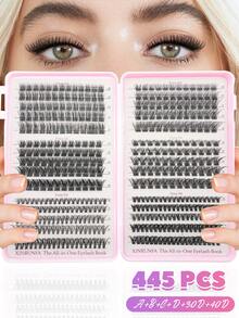 3 PiecesEyelash Kit: Faux Mink False Lashes (Natural/Volume) + Glue + Tweezers | Sensitive Eyes, Beginner-Friendly, Reusable - Black - View 8