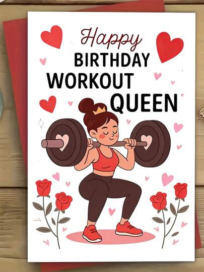 A Fitness Birthday Card, Suitable For Gym Motivation, Fitness Queen Greetings, And Positive Life Wishes - A Paper Card, Appropriate For Both Men And Women, With A Fitness Theme, In English