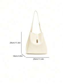新款时尚纯色大容量手提包，休闲时尚水桶包，多功能单肩斜挎包，适合工作通勤。 - 白色 - 查看 11